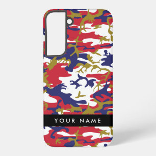 Independence day Camouflage Your name Personalize Samsung Galaxy S22+ Case