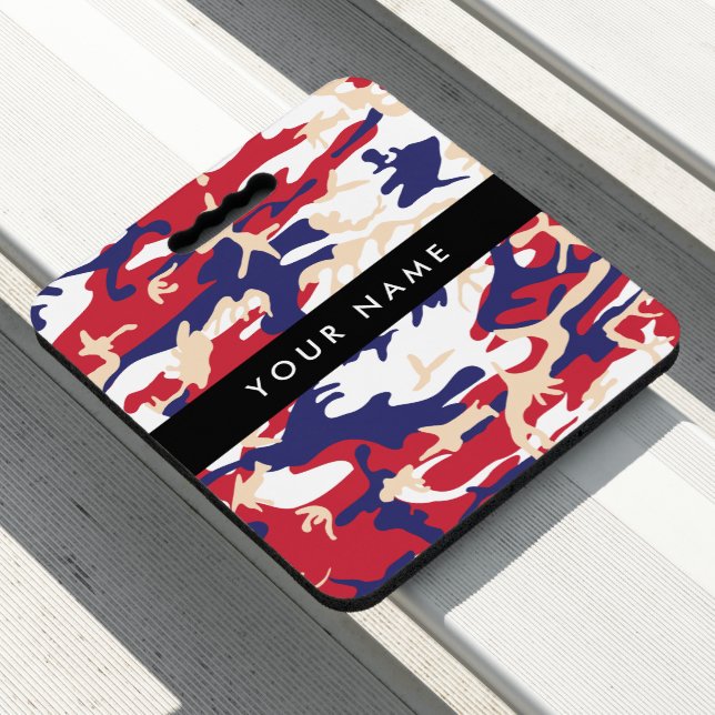 Independence day Camouflage Your name Personalize Seat Cushion (In Situ)