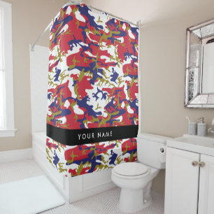 Independence day Camouflage Your name Personalize Shower Curtain