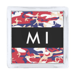Independence day Camouflage Your name Personalize Silver Finish Lapel Pin