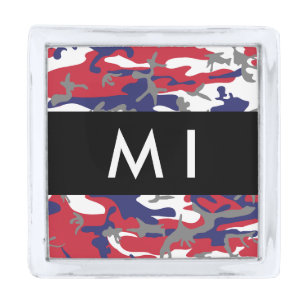 Independence day Camouflage Your name Personalize Silver Finish Lapel Pin
