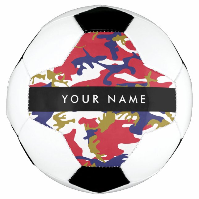 Independence day Camouflage Your name Personalize Soccer Ball (Front)