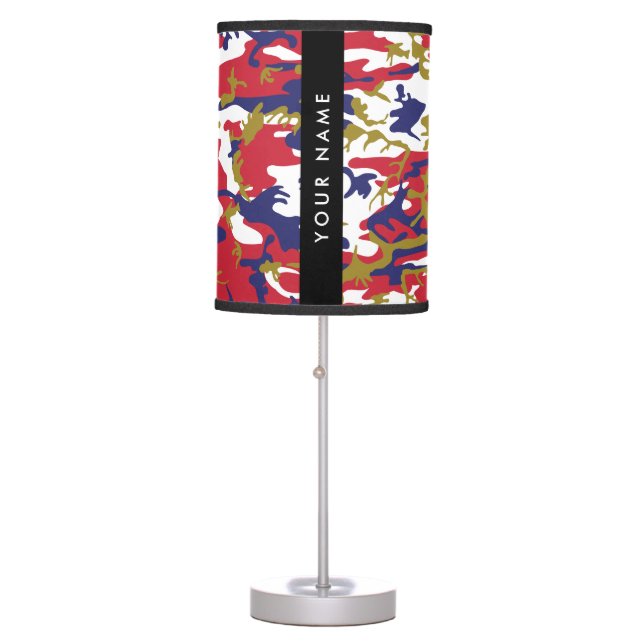 Independence day Camouflage Your name Personalize Table Lamp (Front)