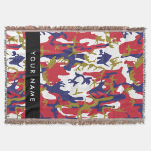 Independence day Camouflage Your name Personalize Throw Blanket