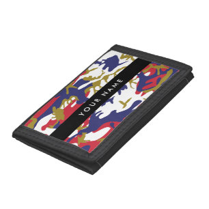Independence day Camouflage Your name Personalize Tri-fold Wallet
