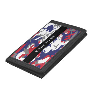 Independence day Camouflage Your name Personalize Tri-fold Wallet