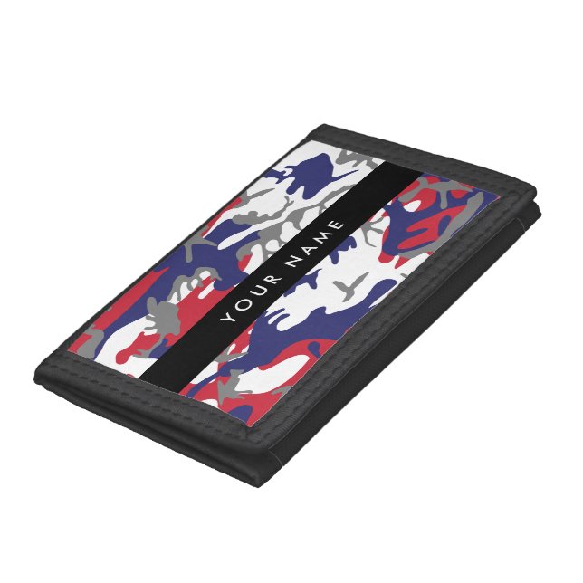 Independence day Camouflage Your name Personalize Trifold Wallet (Bottom)