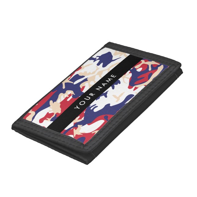 Independence day Camouflage Your name Personalize Trifold Wallet (Bottom)