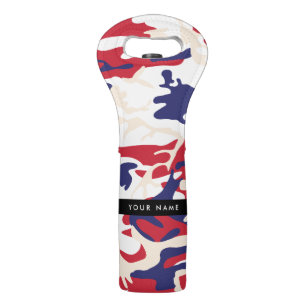 Independence day Camouflage Your name Personalize Wine Bag
