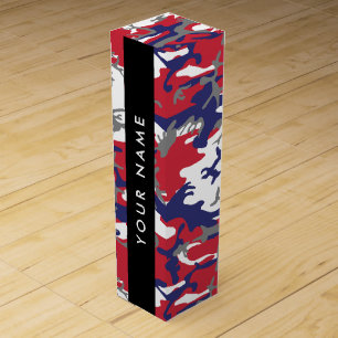 Independence day Camouflage Your name Personalize Wine Box