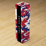 Independence day Camouflage Your name Personalize Wine Box