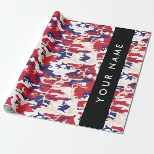 Independence day Camouflage Your name Personalize Wrapping Paper