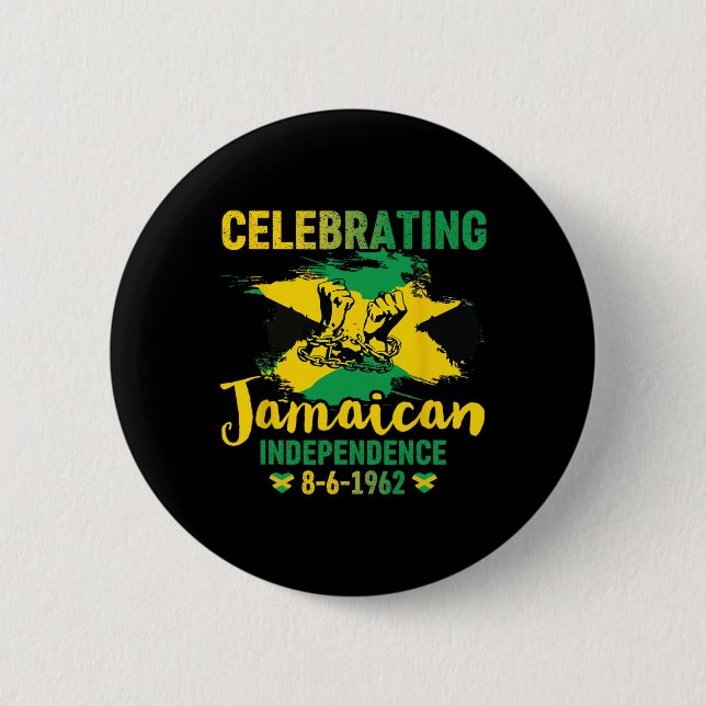 Independence Day Celebration Proud Jamaican 1962  Button (Front)