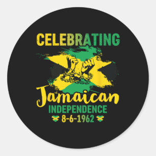 Independence Day Celebration Proud Jamaican 1962  Classic Round Sticker