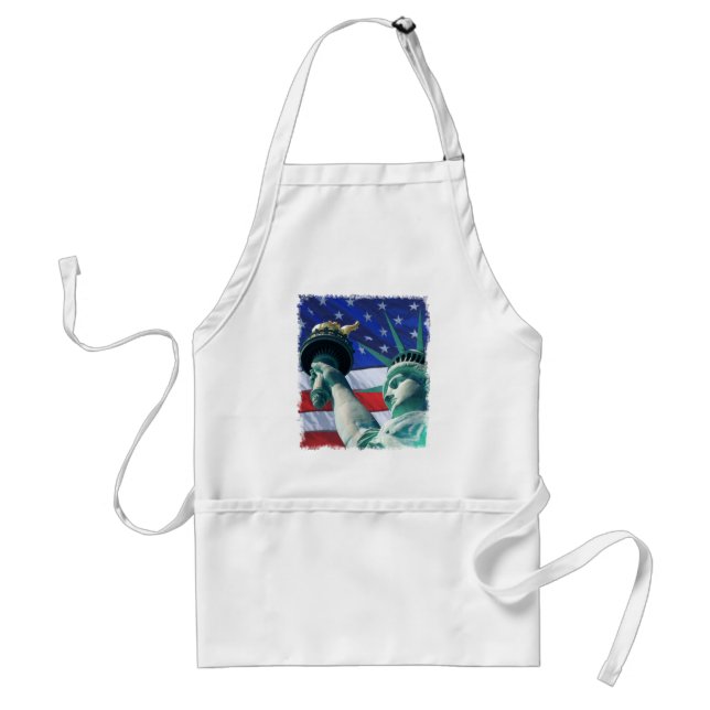 Independence Day Celebration Statue of Liberty Adult Apron (Front)
