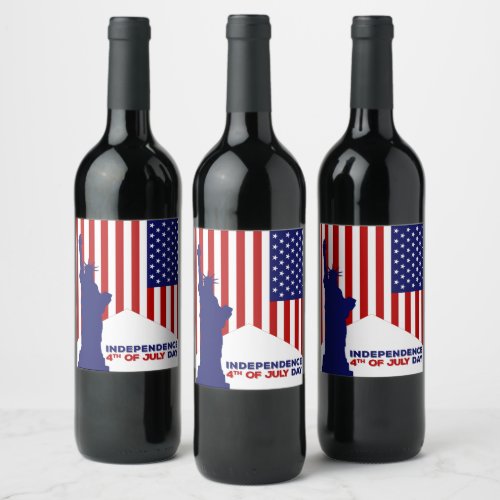 Independence Day Celebration Wine Label Set