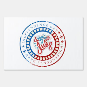 Independence Day circle with 4th of July in middle Sign