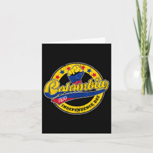 Independence Day Colombia Flag Retro Vintage Style Card