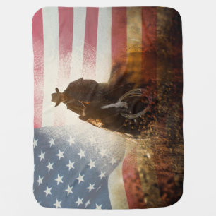 Independence Day cowboy image. Baby Blanket