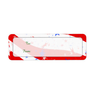 Independence Day Curved Stars and Stripes Label