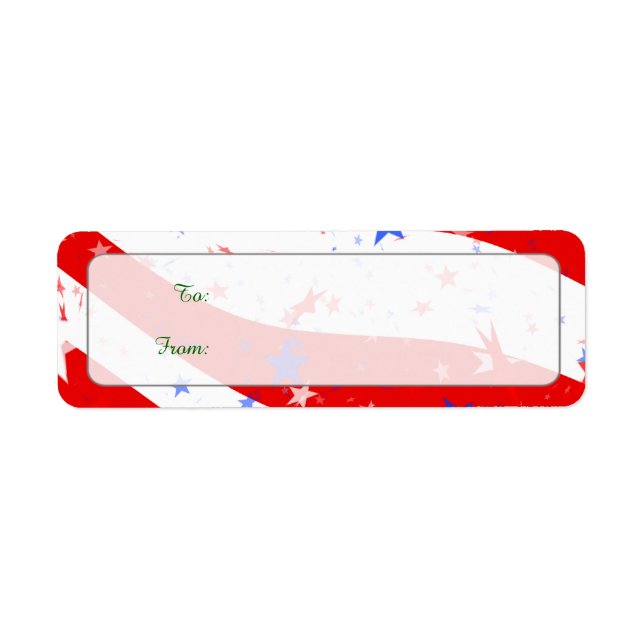 Independence Day Curved Stars and Stripes Label (Front)
