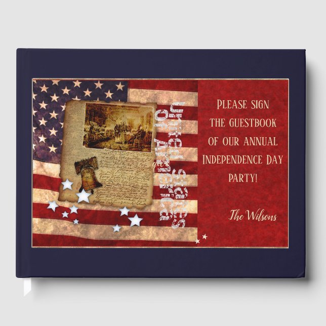 Independence Day (customizable) Guest Book (Front)