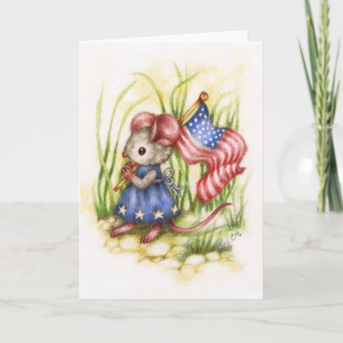 Independence Day - Cute Mouse Art Card
