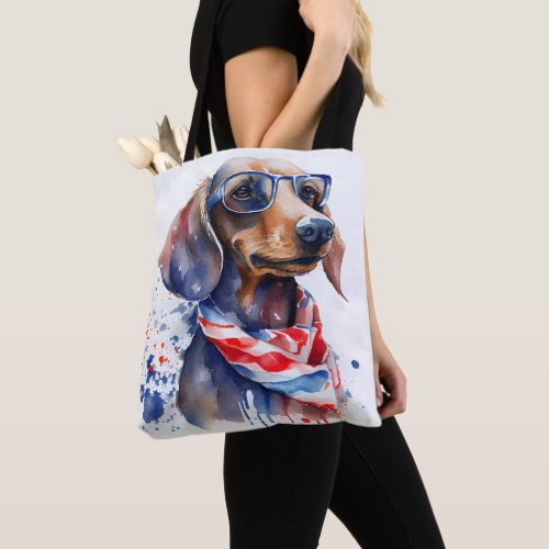 INDEPENDENCE DAY DACHSHUND TOTE BAG