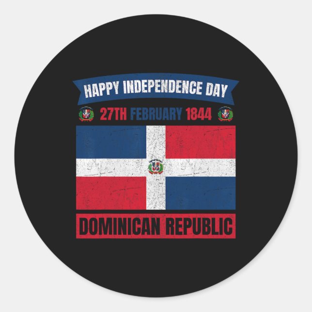 Independence Day Dominican Republic Celebration 5  Classic Round Sticker (Front)
