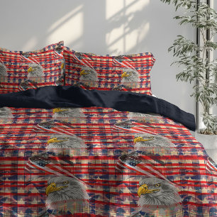 Independence Day Duvet Eagle and Flag Design Cover