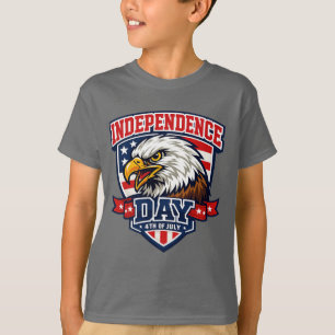 Independence Day Eagle Varsity Style Patriotic T-Shirt