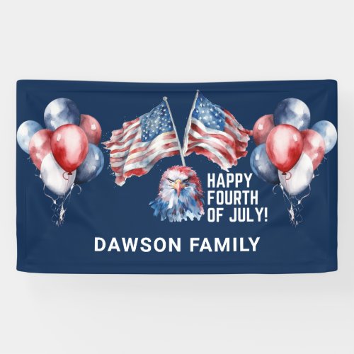 Independence Day Family Name personalized Banner