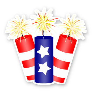Independence Day Firecrackers Sticker