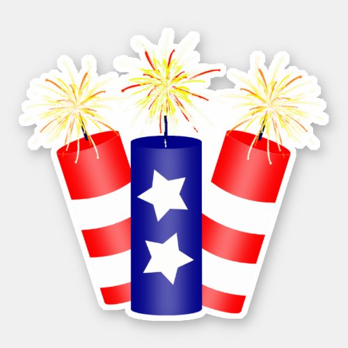 Independence Day Firecrackers Sticker