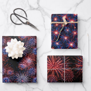 Independence Day Fireworks 4th of July Wrapping Paper Sheets