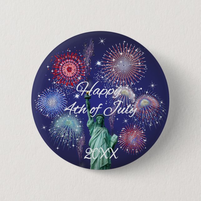 Independence Day Fireworks Button (Front)
