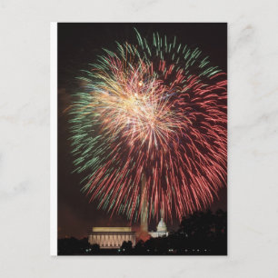 Independence Day Fireworks over Washington DC Postcard