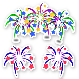 Independence Day Fireworks Sticker