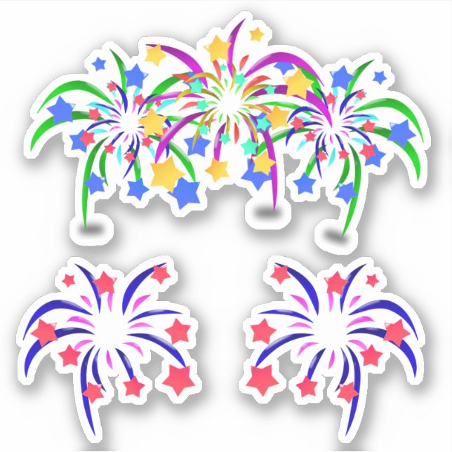 Independence Day Fireworks Sticker (Front)