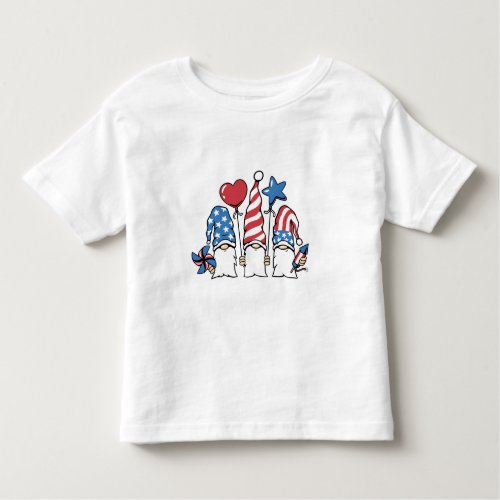 Independence day gnomes design toddler t_shirt