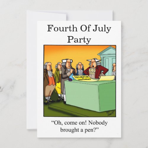 Independence Day Humor Party Invitations