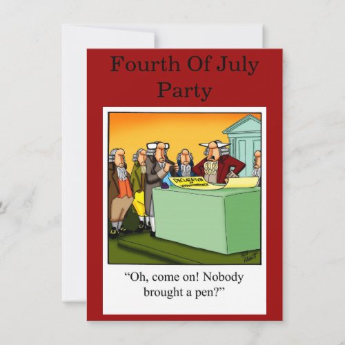 Independence Day Humor Party Invitations