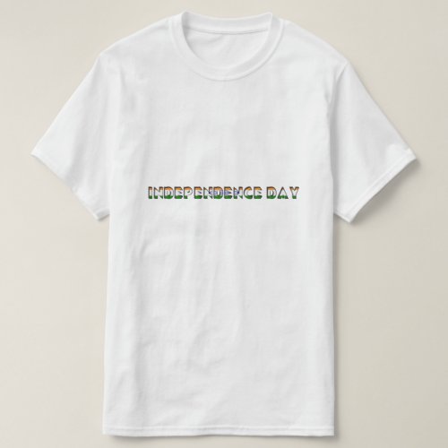 Independence Day India Indian Flag Typography T_Shirt