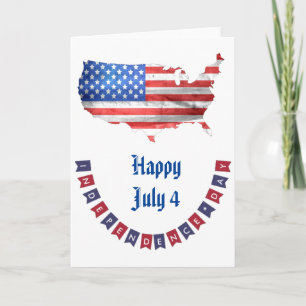 Independence Day July 4 American Flag USA Country Card
