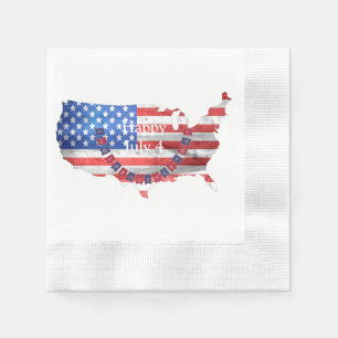 Independence Day July 4 American Flag USA Country Paper Napkins