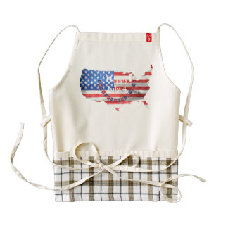 Independence Day July 4 American Flag USA Country Zazzle HEART Apron