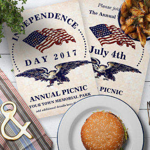 Independence Day July 4 Vintage BBQ Party Invitation