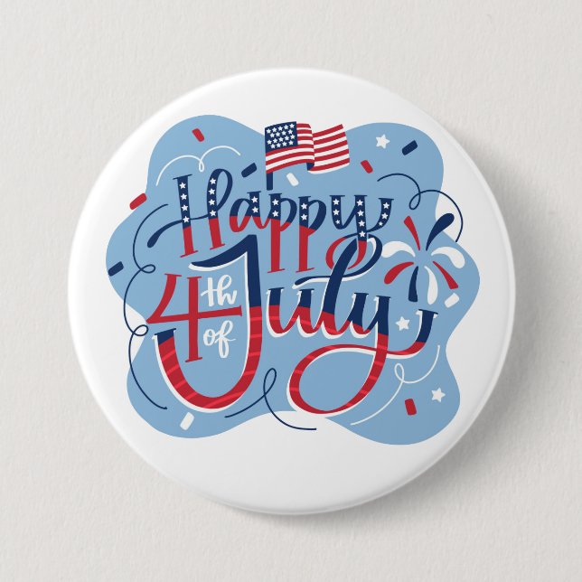 Independence Day July 4th Button (Front)