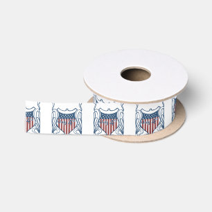 Independence Day July 4th Vintage Shield w/Stars Satin Ribbon