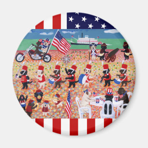 Independence Day Labradors Magnet